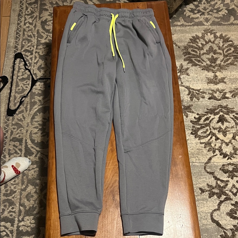 Athletic Works Gray Joggers with Yellow Accents